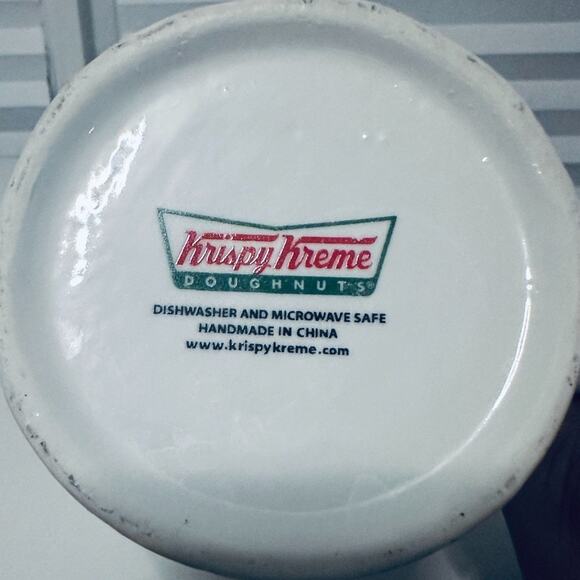 Krispy Kreme Doughnuts Logo Mug Retro Diner Style Hourglass Embossed 2010 Coffee - Picture 2 of 5